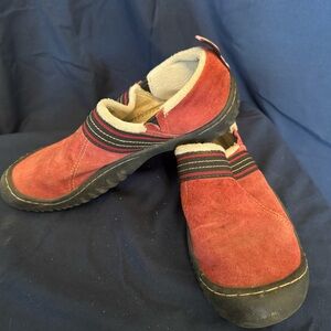 Women's Slip-On Casual Suede Shoes - Red